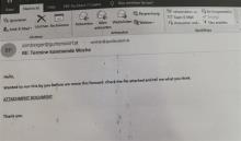 So sieht eine vom Virus versendete E-Mail aus!